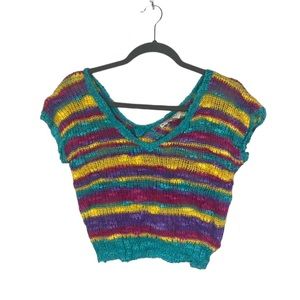 Vintage Cecily by Esprit Rainbow Cropped Sweater